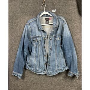 Torrid Plus Size Classic Trucker Denim Jacket Womens 2X Button Front Pockets